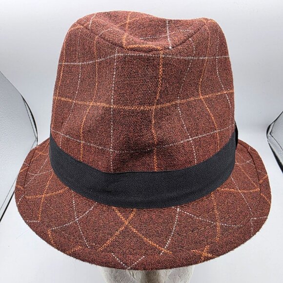 San Diego Hat Company Mens One Size Brown Plaid Fedora Hat Casual Formal Party - Picture 9 of 9